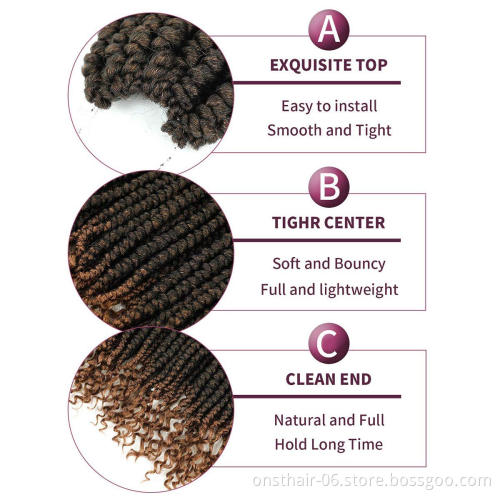 Onst Pre Spring Senegalese Twist Crochet Hair 12 Inch 60g Crochet Twist Hair with Curly Ends Spring Twist Crochet Braids 27